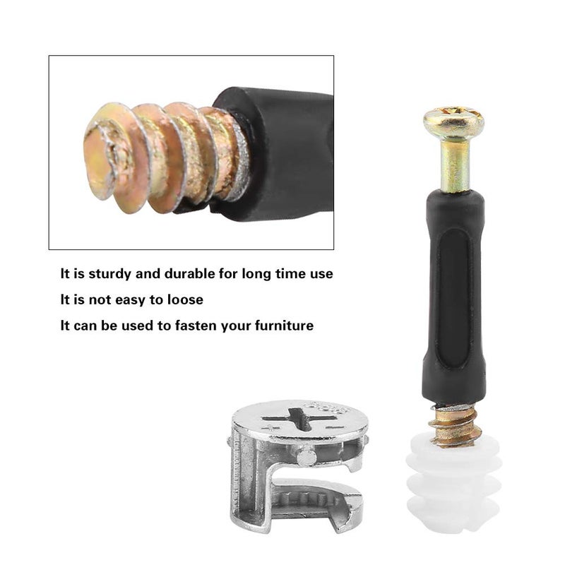 Fockety 25 Sets Furniture Connecting Cam Lock with Dowel Cam Lock Connectors Furniture Fastener Screws Nut, Thickened Sturdy Furniture Fastener Dowel Connector Cam Lock for Wardrobe - Image 4